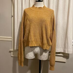 kendall and kylie yellow oversized knit sweater size medium